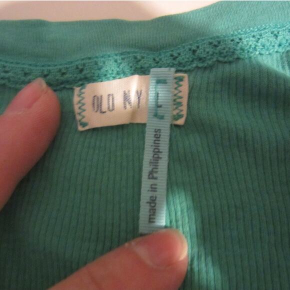 Teal Ribbed Button-Front Tank Top Old Navy Women’s L - Picture 3 of 5